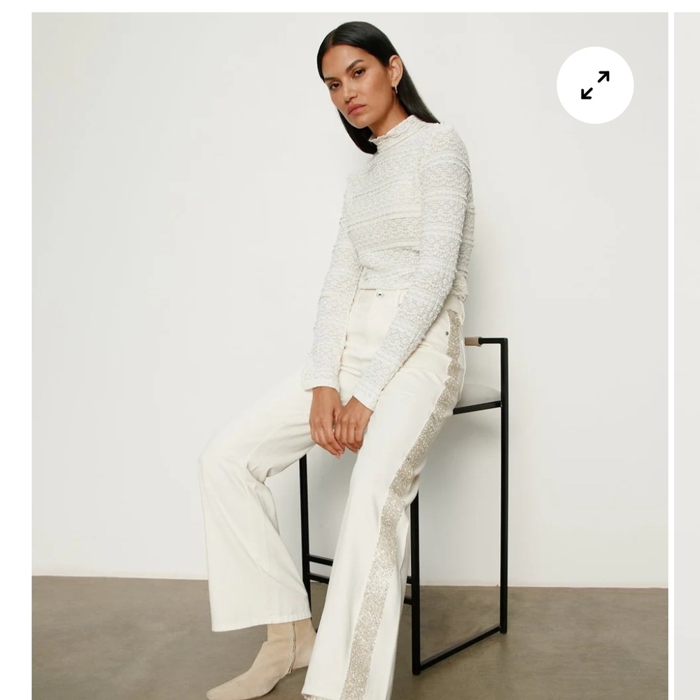 Sanctuary Cadence Ivory Embellished Pants sz 32 NWT